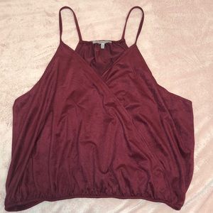 Red velvet cropped tank